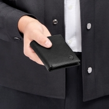 Składany portfel na karty Double B Saffiano Black