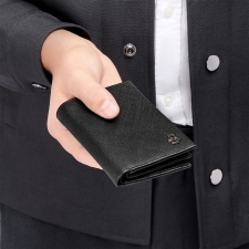Składany portfel na karty Double B Saffiano Black