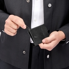 Portfel na karty z zamkiem Double B Saffiano Black