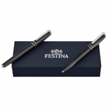 Zestaw Classicals Brushed Black & Chrome (długopis i pióro wieczne)